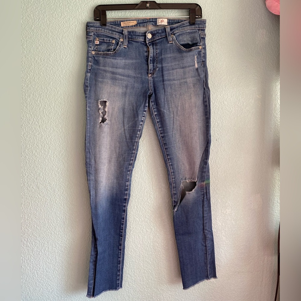 AG Distressed Skinny Jeans